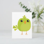 Groene Vogel Cartoon Briefkaart (Staand voorkant)