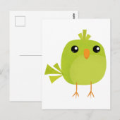 Groene Vogel Cartoon Briefkaart (Voorkant / Achterkant)
