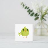 Groene Vogel Cartoon Contactkaartje (Staand voorkant)