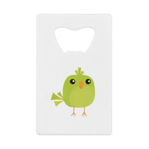 Groene Vogel Cartoon Creditkaart Flessenopener