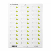 Groene Vogel Cartoon Etiket (Full Sheet)