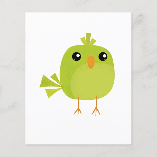 Groene Vogel Cartoon Flyer (Voorkant)