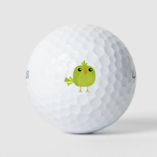 Groene Vogel Cartoon Golfballen