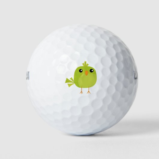 Groene Vogel Cartoon Golfballen (Voorkant)
