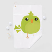 Groene Vogel Cartoon Golfhanddoek (Insitu)