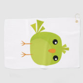 Groene Vogel Cartoon Golfhanddoek (Horizontaal)