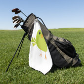 Groene Vogel Cartoon Golfhanddoek (Groen)