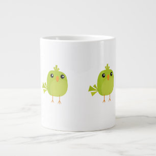 Groene Vogel Cartoon Grote Koffiekop
