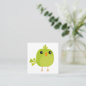 Groene Vogel Cartoon Informatiekaartje (Staand voorkant)