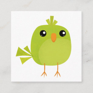 Groene Vogel Cartoon Informatiekaartje