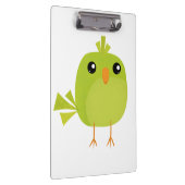 Groene Vogel Cartoon Klembord (Rechts)