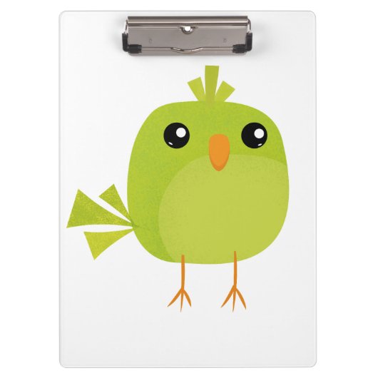 Groene Vogel Cartoon Klembord (Voorkant)