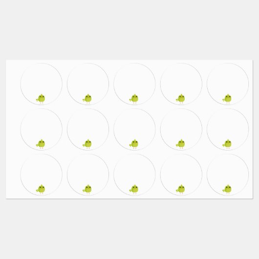 Groene Vogel Cartoon Labels (Vel)
