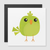 Groene Vogel Cartoon Magnetische Uitnodiging (Voorkant / Achterkant)