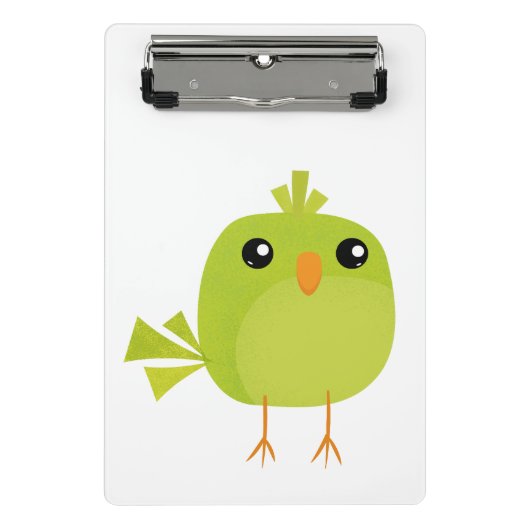 Groene Vogel Cartoon Mini Klembord (Voorkant)