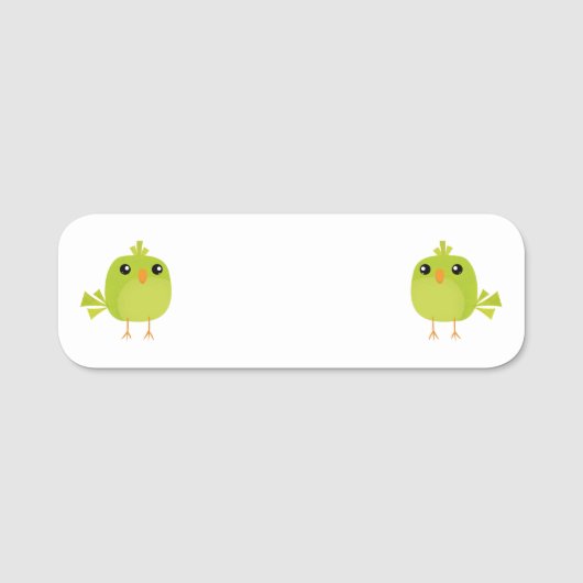 Groene Vogel Cartoon   Naamplaatje (Voorkant)