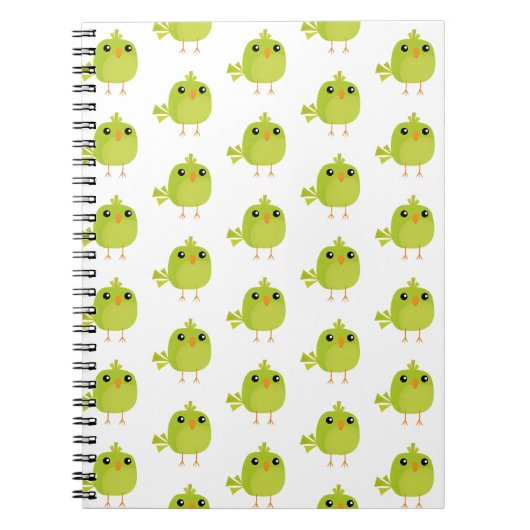 Groene Vogel Cartoon Notitieboek (Voorkant)