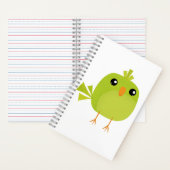 Groene Vogel Cartoon Notitieboek (Binnen)