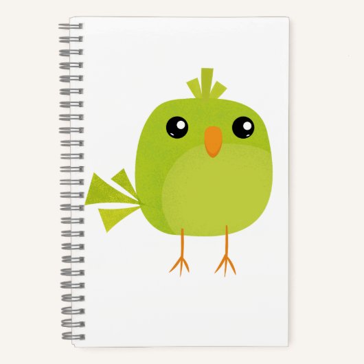 Groene Vogel Cartoon Notitieboek (Voorkant)