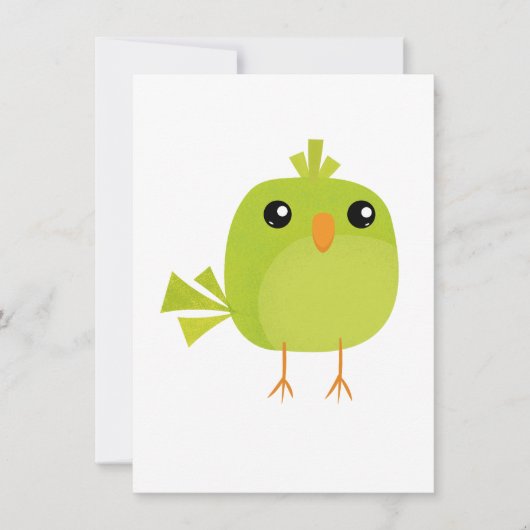Groene Vogel Cartoon Notitiekaartje (Voorkant)