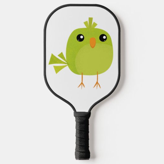 Groene Vogel Cartoon Pickleball Paddle (Voorkant)