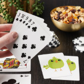 Groene Vogel Cartoon Pokerkaarten (Insitu)