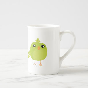 Groene Vogel Cartoon Porselein Kop