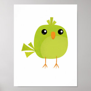 Groene Vogel Cartoon Poster