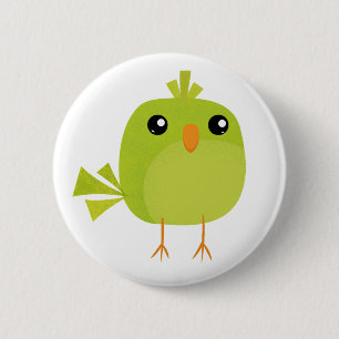 Groene Vogel Cartoon Ronde Button 5,7 Cm