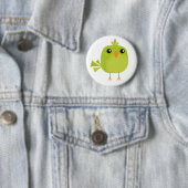 Groene Vogel Cartoon Ronde Button 5,7 Cm (In situ)