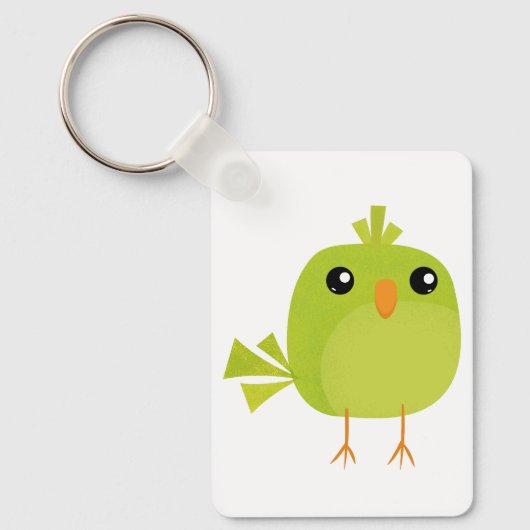 Groene Vogel Cartoon Sleutelhanger (Voorkant)