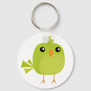Groene Vogel Cartoon Sleutelhanger