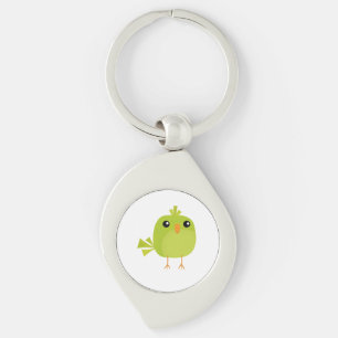 Groene Vogel Cartoon Sleutelhanger