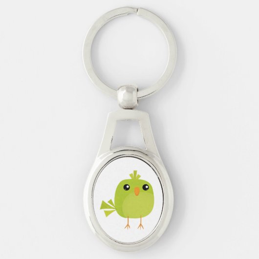 Groene Vogel Cartoon Sleutelhanger (Voorkant)