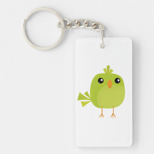 Groene Vogel Cartoon Sleutelhanger