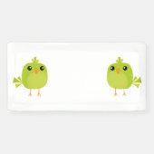 Groene Vogel Cartoon Spandoek (Horizontaal)