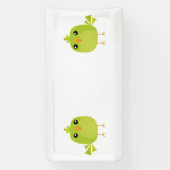 Groene Vogel Cartoon Spandoek (Verticaal)