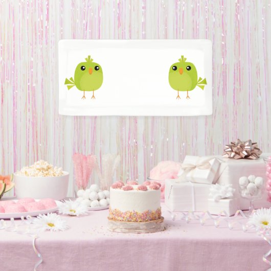 Groene Vogel Cartoon Spandoek (Feest)