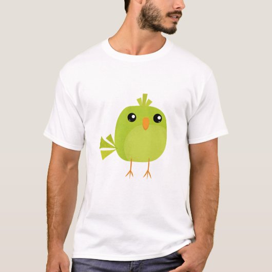 Groene Vogel Cartoon   T-shirt (Voorkant)