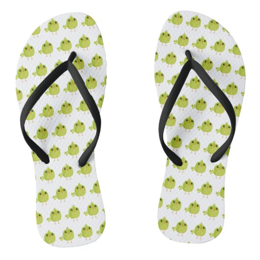 Groene Vogel Cartoon Teenslippers (Voetbed)