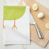 Groene Vogel Cartoon Theedoek (Quarter Fold)
