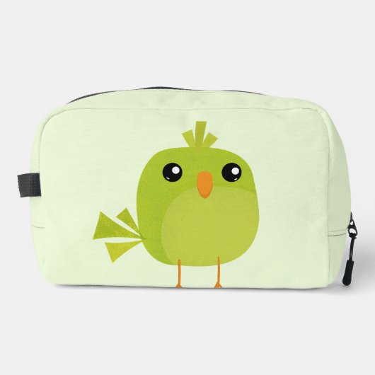 Groene Vogel Cartoon Toilettasje (Voorkant)