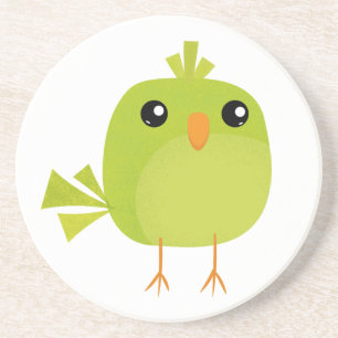 Groene Vogel Cartoon Zandsteen Onderzetter