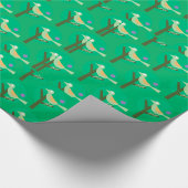 Groene vogel en boompatroon Natuur geïnspireerd Cadeaupapier