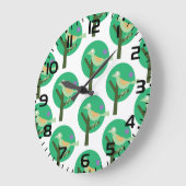 Groene vogel en boompatroon Natuur geïnspireerd Grote Klok (Hoek)