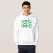 Groene vogel en boompatroon Natuur geïnspireerd Hoodie (Voorkant volledig)
