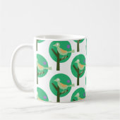 Groene vogel en boompatroon Natuur geïnspireerd Koffiemok (Links)