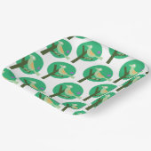 Groene vogel en boompatroon Natuur geïnspireerd Papieren Bordje (Gebogen)