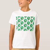 Groene vogel en boompatroon Natuur geïnspireerd T-shirt (Voorkant)