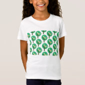 Groene vogel en boompatroon Natuur geïnspireerd T-shirt (Voorkant)